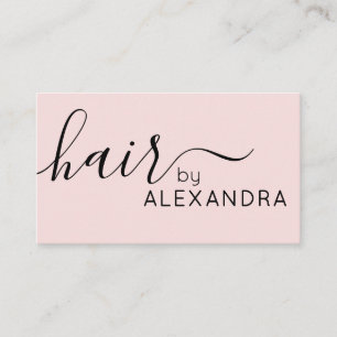 Tarjeta De Visita Extensión de cabello con escritura elegante rosa r