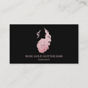 Tarjeta De Visita Extensión de cabello rosa oro
