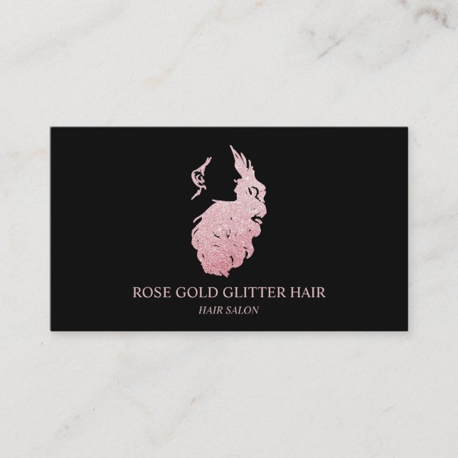 Tarjeta De Visita Extensión de cabello rosa oro (Anverso)