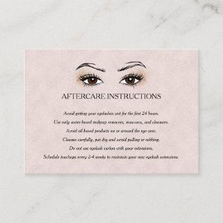 Tarjeta De Visita Extensión de Eyelash Barra de la fila Instruccione