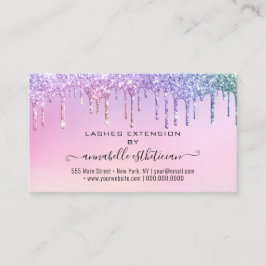 Tarjeta De Visita Extensión de Eyelash Purpurina de Instrucción para