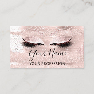 Tarjeta De Visita Extensión de Eyelash Rosado de Artista de maquill