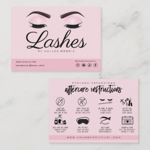 Tarjeta De Visita Extensión de la Eyelash Instrucciones para el cuid
