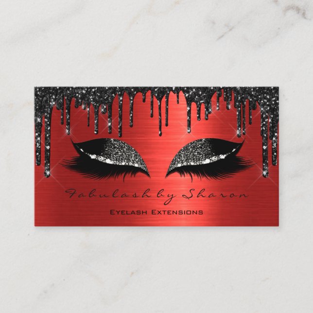 Tarjeta De Visita Extensión de pestañas de artista de maquillaje Per (Anverso)