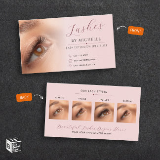 Tarjeta De Visita Extensión de pestañas personalizadas elegante