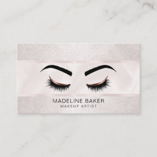 Tarjeta De Visita Extensión Eyelash del artista de maquillaje de oro