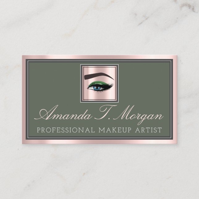 Tarjeta De Visita Extensión Lash de maquillaje Profesional BrowPink  (Anverso)