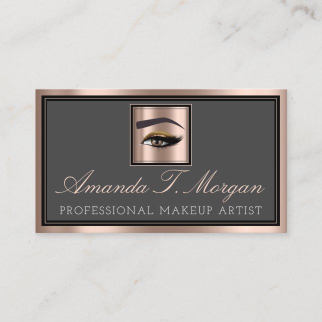 Tarjeta De Visita Extensión Lash de maquillaje profesional Rosa eleg (Anverso)