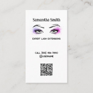 Tarjeta De Visita Extensión Lash Personalizado simple QR