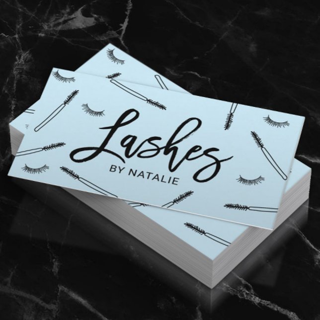 Tarjeta De Visita Extensiones Cute Eyelash Lash Makeup Artist Blue (Subido por el creador)