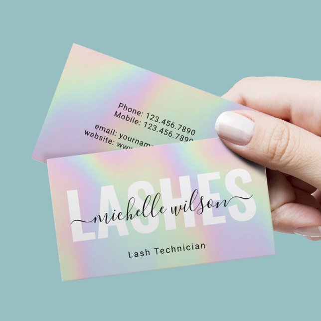 Tarjeta De Visita Extensiones de Eyelash Barra de pestañas holográfi (Subido por el creador)