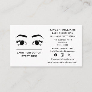 Tarjeta De Visita Extensiones De Eyelash Latizan Los Ojos