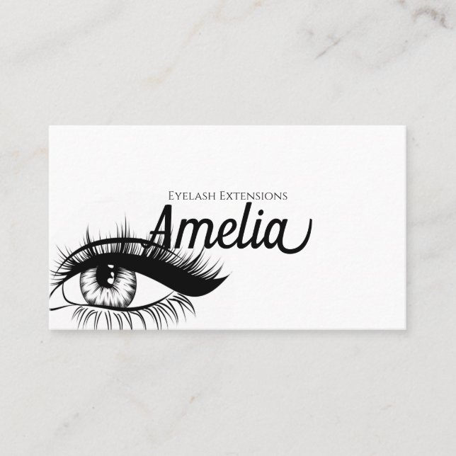Tarjeta De Visita Extensiones de Eyelash Profesional y Microblado (Anverso)