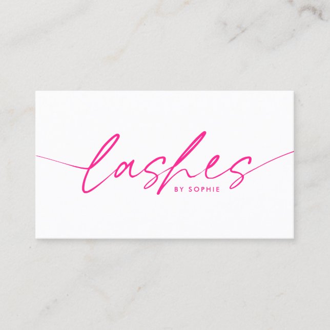 Tarjeta De Visita Extensiones de Eyelash Rosa Brillantes (Anverso)