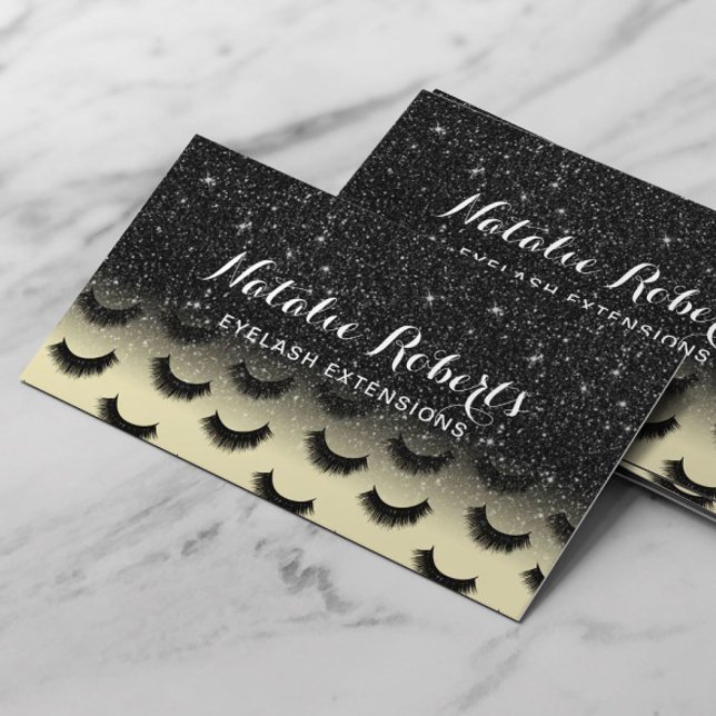 Tarjeta De Visita Extensiones de Eyelash Salon de cenizas negras cla (Subido por el creador)