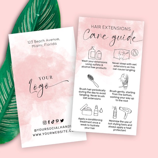 Tarjeta De Visita Extensiones de pelo después de cuidado salon acuar (Subido por el creador)