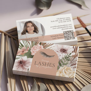 Tarjeta De Visita Extensiones de pestañas Bohemian Watercolor Boho F