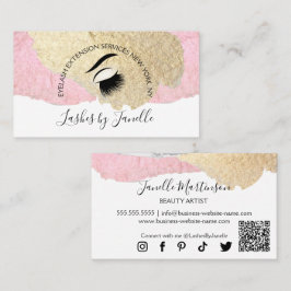 Tarjeta De Visita Extensiones de Pestañas Elegantes Belleza