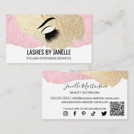 Tarjeta De Visita Extensiones de Pestañas Elegantes Belleza