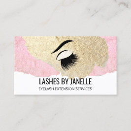 Tarjeta De Visita Extensiones de Pestañas Elegantes Belleza