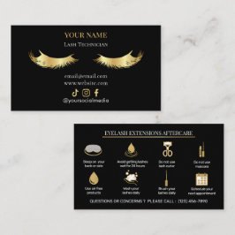 Tarjeta De Visita Extensiones de Pestañas Elegantes Cuidado Posterio