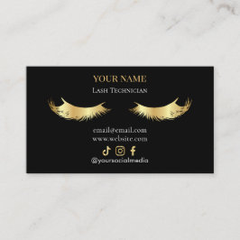 Tarjeta De Visita Extensiones de Pestañas Elegantes Cuidado Posterio