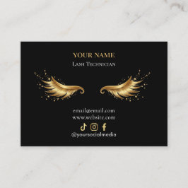 Tarjeta De Visita Extensiones de Pestañas Elegantes Cuidado Posterio