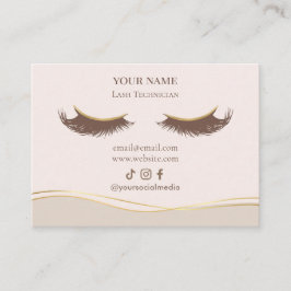 Tarjeta De Visita Extensiones de Pestañas Elegantes Cuidado Posterio