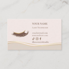 Tarjeta De Visita Extensiones de Pestañas Elegantes Cuidado Posterio