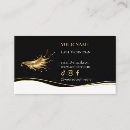 Tarjeta De Visita Extensiones de Pestañas Elegantes Cuidado Posterio