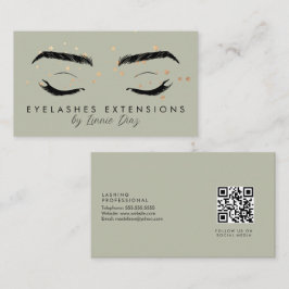 Tarjeta De Visita Extensiones de Pestañas Minimalistas Salón Foil St