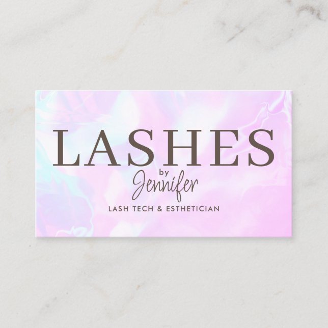 Tarjeta De Visita Extensiones de pestañas modernas y elegantes códig (Anverso)