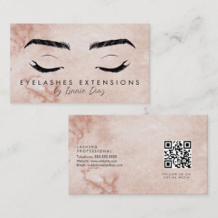 Tarjeta De Visita Extensiones de Pestañas Salón de Belleza Acuarela