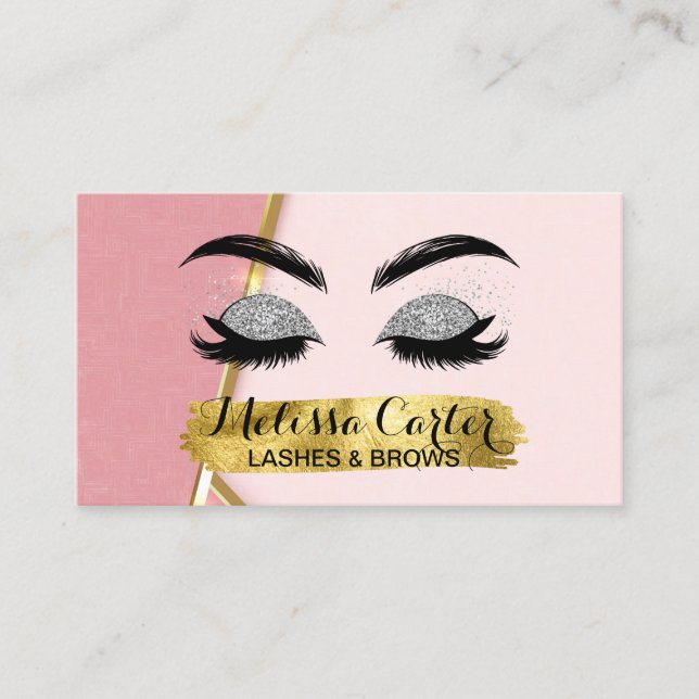 Tarjeta De Visita Extensiones Eyelash Artist Makeup Pulveriza Brotes (Anverso)