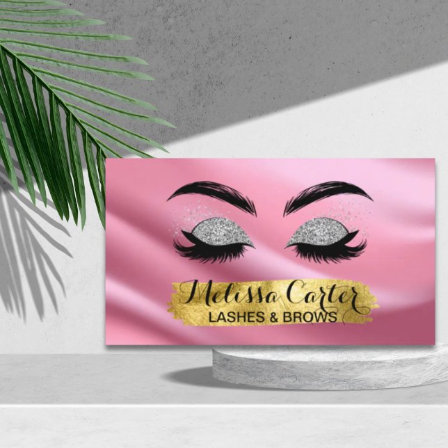 Tarjeta De Visita Extensiones Eyelash Artist Makeup Pulveriza Brotes (Makeup Artist Eyelash Extensions Lashes Brows Business Card)