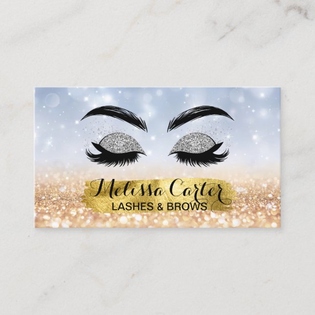 Tarjeta De Visita Extensiones Eyelash Artist Makeup Pulveriza Brotes (Anverso)
