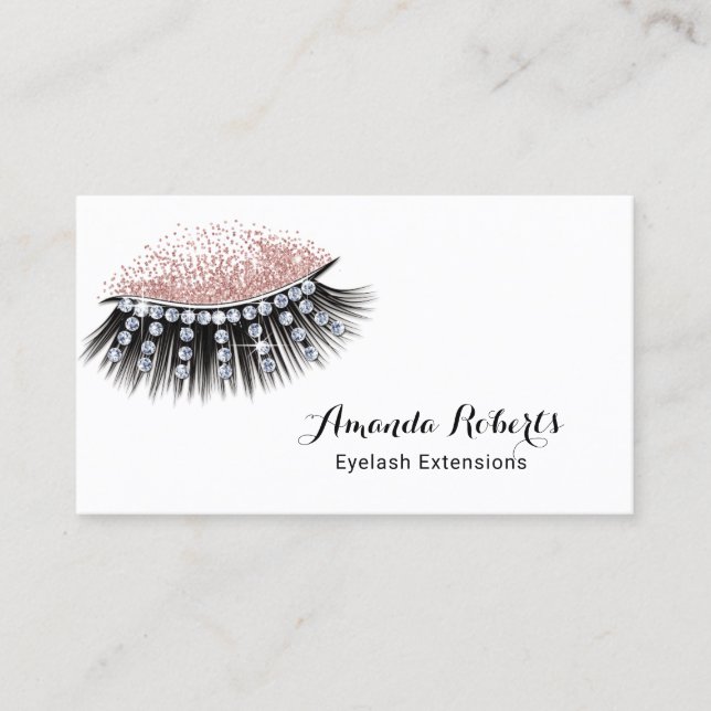 Tarjeta De Visita Extensiones Eyelash Artista de maquillaje de azote (Anverso)