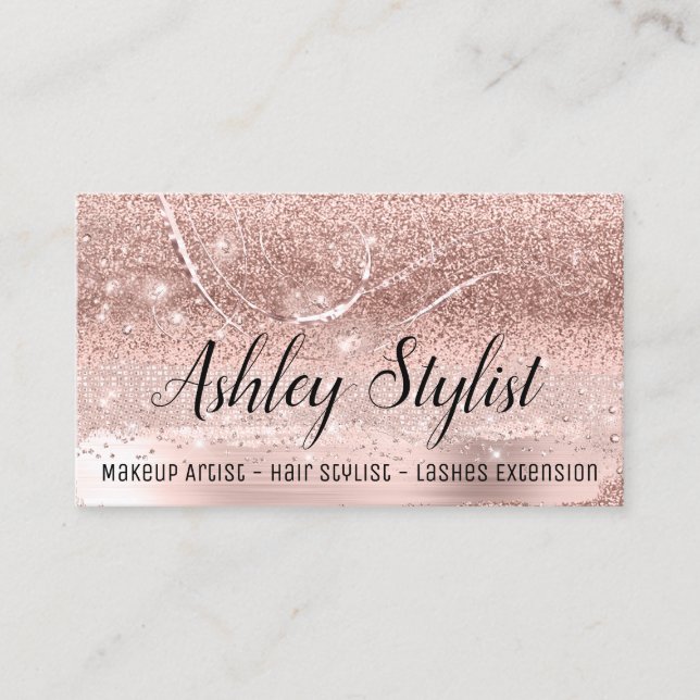 Tarjeta De Visita Extensiones Eyelash de Artista de maquillaje Profe (Anverso)