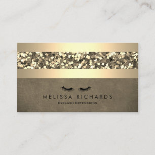 Tarjeta De Visita Extensiones Eyelash de Artistas de maquillaje Gold
