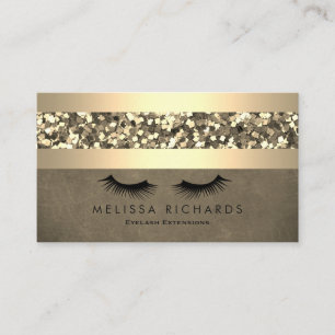 Tarjeta De Visita Extensiones Eyelash de Artistas de maquillaje Gold