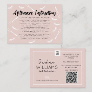 Tarjeta De Visita Extensiones Eyelash de pestañas rosadas y negras d