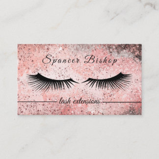 Tarjeta De Visita Extensiones Eyelash Gold Rosa