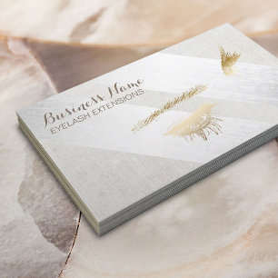 Tarjeta De Visita Extensiones Eyelash Makeup Geométrica Plata Modern