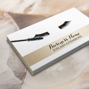 Tarjeta De Visita Extensiones Eyelash Modern Gold Striped