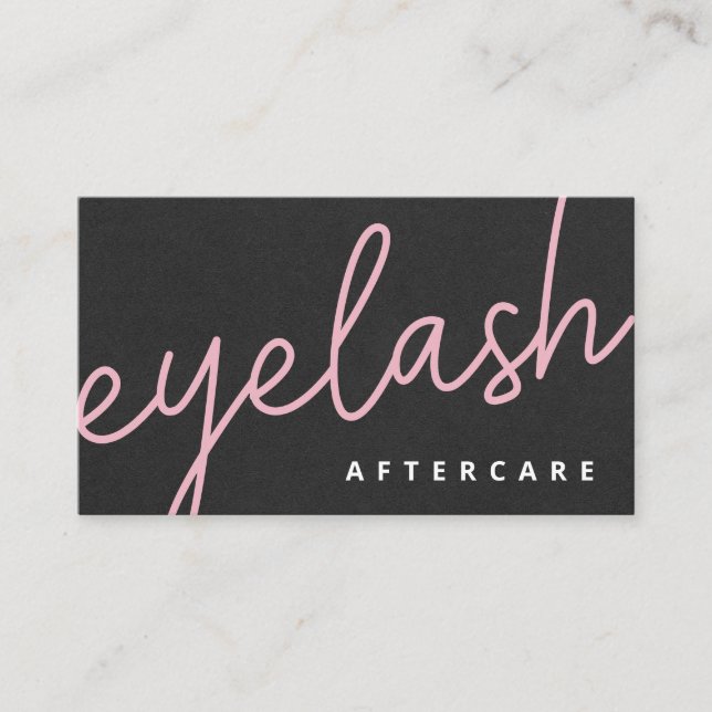 Tarjeta De Visita Extensiones Eyelash Modernas Lash Lift Aftercare (Anverso)