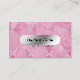 Tarjeta De Visita Extensiones Eyelash Plata Rosa