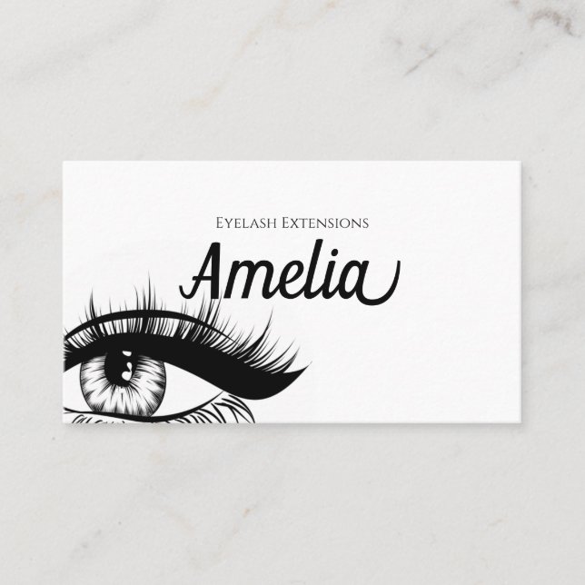 Tarjeta De Visita Extensiones Eyelash Profesionales y Bus Microbland (Anverso)