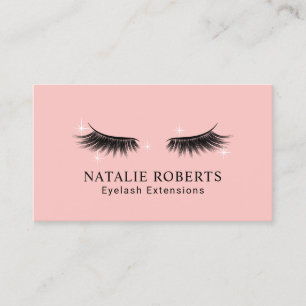 Tarjeta De Visita Extensiones Eyelash Salón Belleza Elegante Rubor 