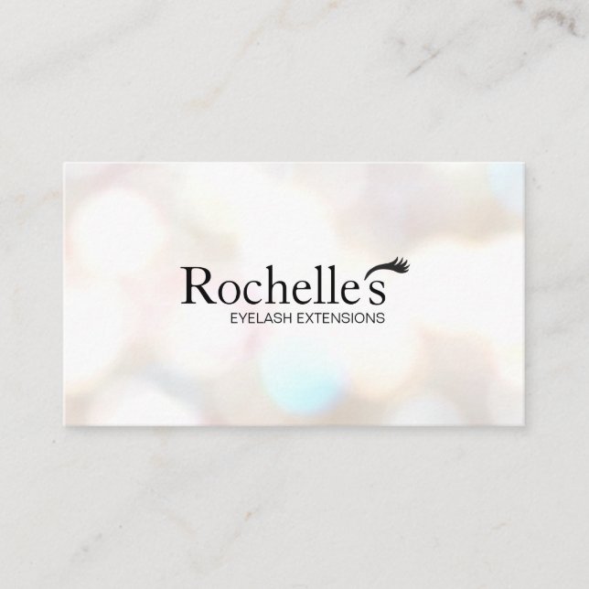 Tarjeta De Visita Extensiones Eyelash Salon Sutil Bokeh (Anverso)