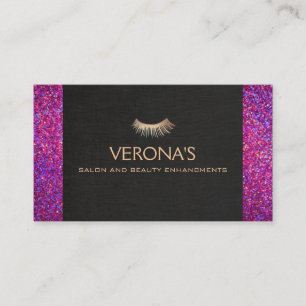 Tarjeta De Visita Extensiones Eyelash Salon y Spa Faux Purpurina